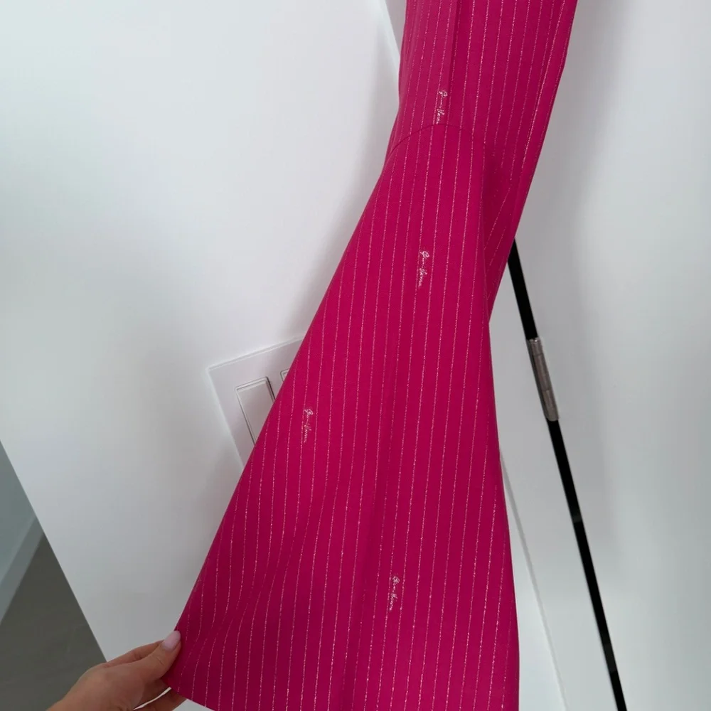 Pink Versace Pants with silver stitching - Picture 3 of 7